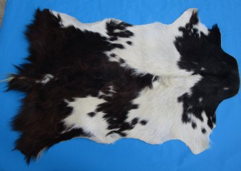 38 by 26 inches Authentic Goat Hide, Rusty Black and White Fur Pattern for $44.99