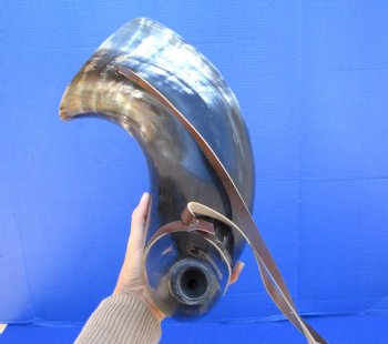 24 inches Extra Large Blowing Horn, Viking War Horn with Leather Shoulder Strap for $39.99