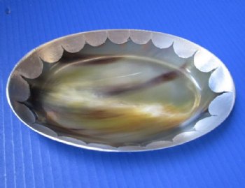 7 by 4-1/2 inches Oval Horn Tray with Scalloped Edge - $21.99 each