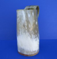 7-1/2 inches Genuine Buffalo Horn 20 ounces Beer Tankard for Sale, with Tans and Whites - Buy this one for $45.99