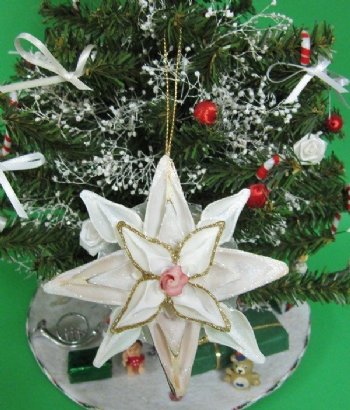 3-1/2 inches Sea Shell Flower Beach Christmas Ornaments - 10 @ $3.95 each