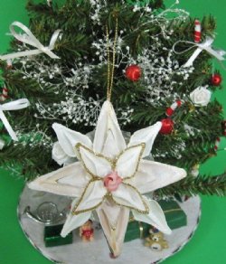 3-1/2 inches Sea Shell Flower Beach Christmas Ornaments - 10 @ $3.95 each