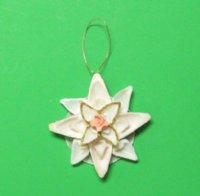 Sea Shell Flower Beach Christmas Ornaments 3-1/2 inches <font color=red> Wholesale</font> - 40 @ $2.45 each