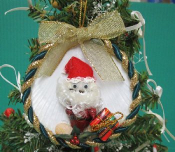 3 inches Seashell Santa Beach Christmas Ornaments <font color=red> Wholesale</font> - 70 @ $1.40 each