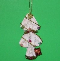 4 inches Cut Strombus Shell Christmas Tree Ornaments <font color=red> Wholesale</font> - 60 @ $1.53 each