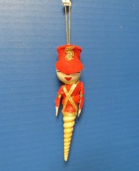 Turritella Seashell Toy Soldier Christmas Ornaments <font color=red> Wholesale</font>  -  40 @ $2.45 each