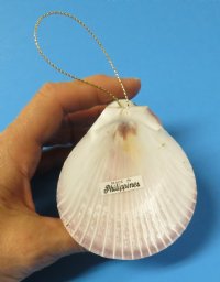 3-1/2 inches  Moon Shell Decorated with a Straw Angel Christmas Tree Ornaments - 10 @ $3.30 each