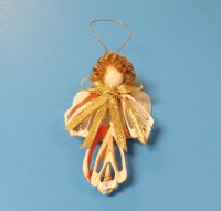 4-1/2 inches Seashell Angel Ornaments with Blonde Hair - 10 @ $3.60 each