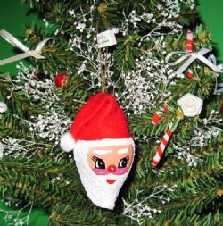 2-1/2 inches Painted Seashell Santa with Red Cap <font color=red> Wholesale</font> - Bag of 50 @ <font color=red>$2.45</font> each