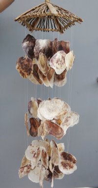 38 inches long Saddle Oyster Shell Wind Chime, with a rustic look - $18.99 each