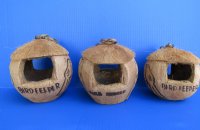 Hanging Coconut Birdhouse with 2 Carved Black Birds - 2 @ $5.00 each