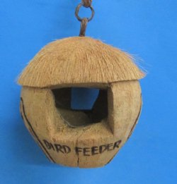 Hanging Coconut Birdhouse with 2 Carved Black Birds - 2 @ $5.00 each