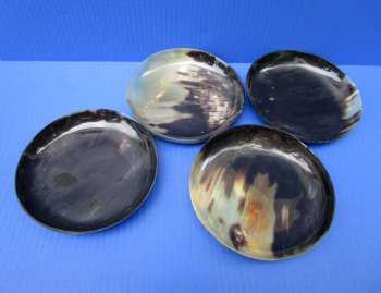 6 inches Round Buffalo Horn Plates <font color=red> Wholesale</font>, Medieval Horn Feasting Plates  - 12 @ $7.65 each