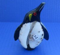 3-1/2 inches Painted Tiger Cowry Penguin Novelty for Sale Made out of a Real Tiger Cowry Shell - Packed 6 @ $2.80 each