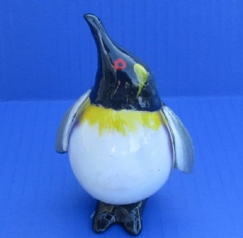 3-1/2 inches Painted Tiger Cowry Penguin Novelty for Sale Made out of a Real Tiger Cowry Shell - Packed 6 @ $2.80 each