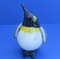3-1/2 inches Painted Tiger Cowry Penguin Novelty for Sale Made out of a Real Tiger Cowry Shell - Packed 6 @ $2.80 each