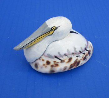 2-3/4 to 3-1/4 inches Painted Tiger Cowrie Pelican Novelties <font color=red> Wholesale</font> - 60  @ $2.00 each