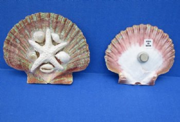 Mexican Flat Shell Magnets <font color=red> Wholesale</font> with Starfish, Tiny White Shells and Glitter - 100 @ .99 each