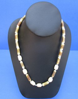Tan and Cream Coconut Beads Necklaces 18 inches 
