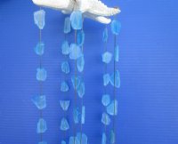 16 inches White Jungle Starfish with Blue Sea Glass Wind Chimes - 3 @ $5.15 each