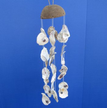 21 inches long Oyster Shell Wind Chimes - Case: 30 @ $3.00 each; 2 <font Color=red> Wholesale Cases</font> @ $2.70 each