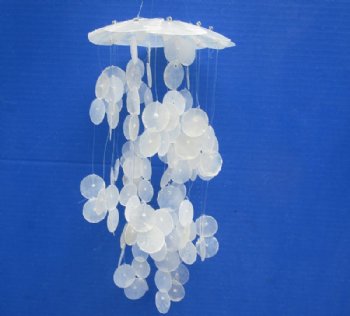 10 inches long Small White Capiz Shell Wind Chime with 23 Rows of 1 inch Capiz - $8.99 each; 3 @ $6.75 each