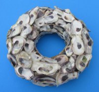 7 inches Rustic Look Oyster Shell Wreaths - Case of 16 @ $5.63 each; 2 or more <font color=red>Wholesale Cases</font> @ $5.25 each