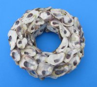 7 inches Rustic Look Oyster Shell Wreaths - Case of 16 @ $5.63 each; 2 or more <font color=red>Wholesale Cases</font> @ $5.25 each